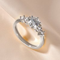 IOGOU 14K Gold Filled 1.0CT 6.5MM D Moissanite Diamond Rings Wedding Engagement Finger Band for Women Exquisite Promise Jewelry