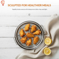 Strainers Set for Frying Food Oil Control Mesh Sieve with Tray for Home Culinary Needs