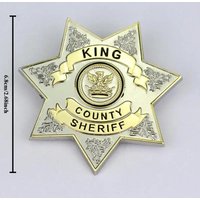 1Pc 6.8cm Seven Pointed Star Metal Badge Men's Suit Coat Accessories Vintage Brooch for Men Women