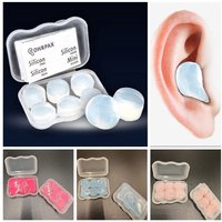6PCS Soft Silicone Ear Plugs Transparent Waterproof Sound Insulation Earmuffs Swimming Anti-noise Noise Reduction Earplugs
