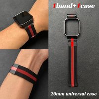 2pcs Strap + Case Set for Huawei Fit3/Fit4/Fit4 Pro Dual-Color Milanese Stainless Steel Magnetic Loop Adjustable Business Style