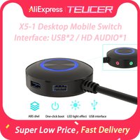 TEUCER X5-1 Desktop Mobile Switch Front Dual USB Port HD AUDIO Port Applicable Internet Cafe E-sports Office Hotel