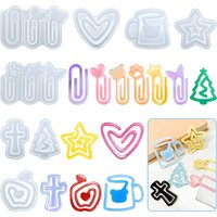 SZ113 DIY Paper Clip Bookmark Epoxy Resin Mold Handmade Student Book Marks Silicone Molds For Office Supplies