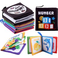 4 Pages Enlightenment Early Learning Books Children Black and White Cloth Book for Kids Montessori Educational Toys