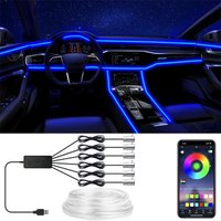 Elastyczne oświetlenie z przewodem EL z kontrolą aplikacji Ambient Atmosphere Strip Light Lampy dekoracyjne 12V Wnętrze samochodu Neon RGB Led Strip