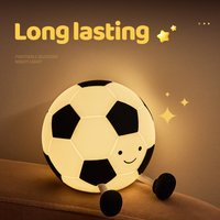 Football Silicone Nightlight with USB Charging Cable Very Distinctive Desk Lamp Bedside Pat Lamp Is a Cool Gift for Your Lover