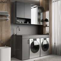 ZML double washing machine cabinet washbasin integrated combination balcony dryer paint stainless steel bathroom cabinet