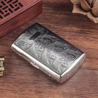 12 pack Sealed Waterproof Cigarette Box Metal Portable Fashionable Retro flip up Cigarette case Men Gift Smoking Paraphernalia