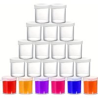Mini Clear Plastic Paint Cups with Lids - Bulk Paint Containers for Art & DIY Crafts