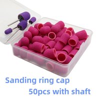 50PCS Nail Drill Sanding Caps with Mandrel Set – 4 Sizes (5mm-13mm) for Manicure Pedicure, Callus Remover & Nail Polisher