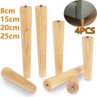 4Pcs 8/15/20/25cm Solid Wood Furniture Feets Oblique/Straight Table Furniture Leg Non-slip Chair Feet Replacement Feet Sloping