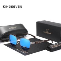KINGSEVEN, lunettes de soleil en bois d'ébène de qualité supérieure, polarisées, protection UV400, lunettes rétro pour hommes et femmes