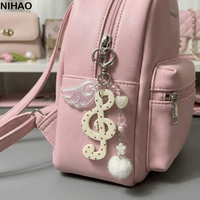 Acrylic Material Music Note Keychain Stripe Pattern Star Shape Ita Bag Charm Creative Polka Dot Pattern Cartoon Key Holder