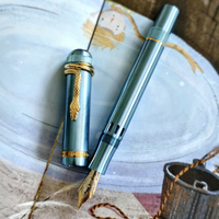 MAJOHN P137 Stylo en alliage de titane Édition Pince Serpent N°6 Daming Sharp Observation avec fenêtre d'observation de l'encre et système d'absorption d'encre par piston Moonman