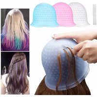 Hairdressing Hair Dyeing Caps With Metal Hooks Professional Barber Silicone Hair Coloring Cap Barbershop Salon Styling Tools