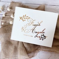 Personalised Wedding White Guest Book Custom Elegant Mr and Mrs Message Book Hardback Couples Keepsake Book Photo Albums