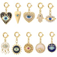 evil eye Spring Buckle Love Eyes CZ Charms for Jewelry Making Production Supplies Diy Bracelet Necklace Key Chain Accessories