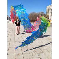 Fitness Dragon with Ribbon for Square Dance Outdoor Performance Steel Frame Head Shake Dance Dragon Set for Middle A...