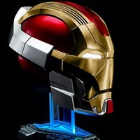 Iron Man 1:1 Mk17 Helmet Jarvis Voice Control Electric Mask Adult Wearable Mecha Helmet Bluetooth Speaker Base Collect Toy Gifts
