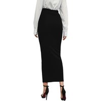 2025 Office Casual Women's Skirt Regular Fit Solid Color Elastic Waist Slimming Midi Skirt Bottoms