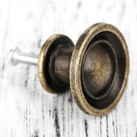 1Pc 29mm Antique Single Hole Drop Pull Handle Knob for Cabinet Drawer Bin Wardrobe with Screw Farmhouse Style Furniture Hardware