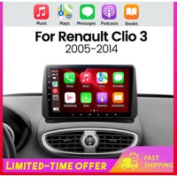 Système de navigation automobile Android 15 pour Renault Clio 3 2005-2014, écran 9 pouces, compatible CarPlay et Android Auto, 4 Go + 64 Go, multimédia intelligent