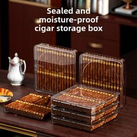 1PCS Plastic Airtight Cigar Humidor with Moisture Proof Seal Large Capacity Transparent Storage Case for Indoor/Office
