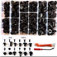 240Pcs Auto Clips With Tools Plastic Fastener Kit Push Retainer Pin Rivet Bumper Finder Liner Clips Kit