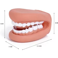 3Pcs Dental Mouth Hand Puppet with Tongue Silicone Teeth Model Mouth Simulator for Speech Therapy Dentist Learning