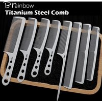 Brainbow 1PC Titanium Steel Comb Professional Salon Hair Hairdressing Anti-static Barbers Comb Ultra Thin Hair Brush for Men
