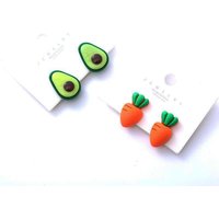 Children's Earrings No Punch Cute Vegetables Flowers Girls Ear Clips Korean Version Pain-resistant Resin Children's Ear Clips
