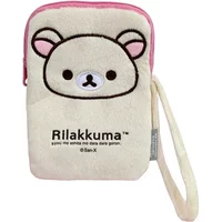 Cute Rilakkuma Plush Clutch Phone Purse Women Korilakkuma Bear Kawaii Anime Coin Purse Wallet Coin Pouch Organizer Storage