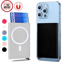 RFID Blocking Magnetic Card Holder Men Women Automatic Pop-up Aluminum Alloy Wallet for Phone Trendy Unisex ID Credit Case Purse