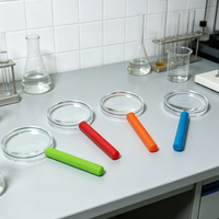 Colorful Handle Magnifying Glass for Kids, Transparent Acrylic Handheld Magnifier for Student Science Experiment Exploration,