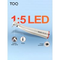 Dental 1:5 Fiber Optic LED Contra Angle Red Ring Handpiece Ceramic Bearing Internal 4 Way Spray Push Button Dentistry Tools