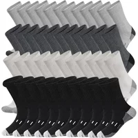 10Pairs New Men Long Sport Socks Compression Socks Breathable Basketball Socks Cushion Running Socks White/Black Plus Size 38-46