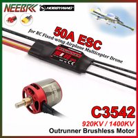 NEEBRC C3542 3542 920KV 1400KV Outrunner Brushless Motor Hobbywing 50A ESC T/XT60 for RC Fixed-wing Airplane FPV Drone Glider