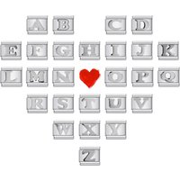Semkeiyee Silver Color 26 English Letters A-Z Italian Bracelet Links Charm Fit 9mm Name Custom Bracelet Jewelry DIY Making Gift