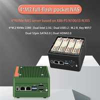 Topton 6-Bay Pocket NAS Server Intel i3 N305 N150 N100 Firewall Mini PC 4xM.2 NVMe 2xSATA3.0 DDR5 2x2.5G LAN 2xUSB3.2 2xHDMI2.0