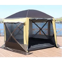 6-sided tent family gathering automatically Rainproof and Windproof tent outdoor hexagonal camping car tent Mobile pavilion