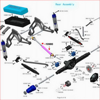 B44C10980 Rear Central CVD 1Set for VRX Vetta Racing Karoo FTX OUTLAW Vrx Racing OCTANE RH1043 RH1045 Truggy