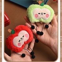 2pcs/set Anime Love and Deepspace Kawaii Green Red Apple Plush Keychain Doll Pendant Keyring Couple Bag Accessories
