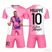 26 Fashionable Color Splicing AI #10 Mbappe Summer Children's Adult Set Parent-child Short Sleeved Shorts Football Jersey Unisex