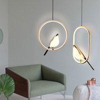 Rotatable Magpie Bird LED Pendant Light for Bedside Bedroom Indoor Gold Silver Hanging Lighting Chandelier Lamps Foyer AC85-265V image 4