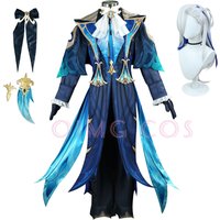 Genshin Impact Neuvillette Cosplay Costume Adult Carnival Uniform Wig Anime Halloween Party Costumes Masquerade Women Game