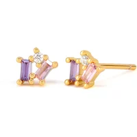 925 Sterling Silver ear needle Fashion Zircon Stud Earrings for Women Cartilage Earrings Helix Piercing Exquisite Jewelry Gifts