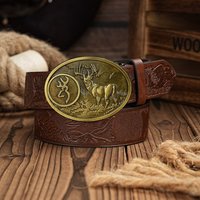 Ein lässiger, individueller und Retro-Gürtel, Kleidungsaccessoire im Western-Stil, Metallschnalle, PU-Gürtel, geeignet für Männer und Frauen.
