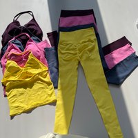 Seamless 2PCS Legging Sets Women's Strappy Sports Bras and Leggings High Waist Fitness Sculpt Leggings Running Pants Gym Suits image 4