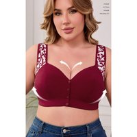 Fashionable Front Opening Comfortable No Steel Ring Vest Style Bra Women Soft Comfortable Ultra-thin Breathable Plus Size Bra