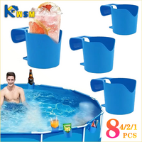 Heavy Duty Poolside Cup Holder No Drill Hanging Organizer with Strong Grip for Hot Tub Beach Patio Swimming Pool Accessories